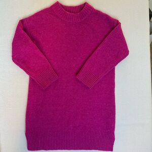 Zara Fuchsia Sweater Dress Long sleeve girls Size 8 High Neck Soft Knit